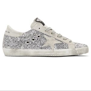 **SOLD** GOLDEN GOOSE SILVER GLITTER SNEAKERS